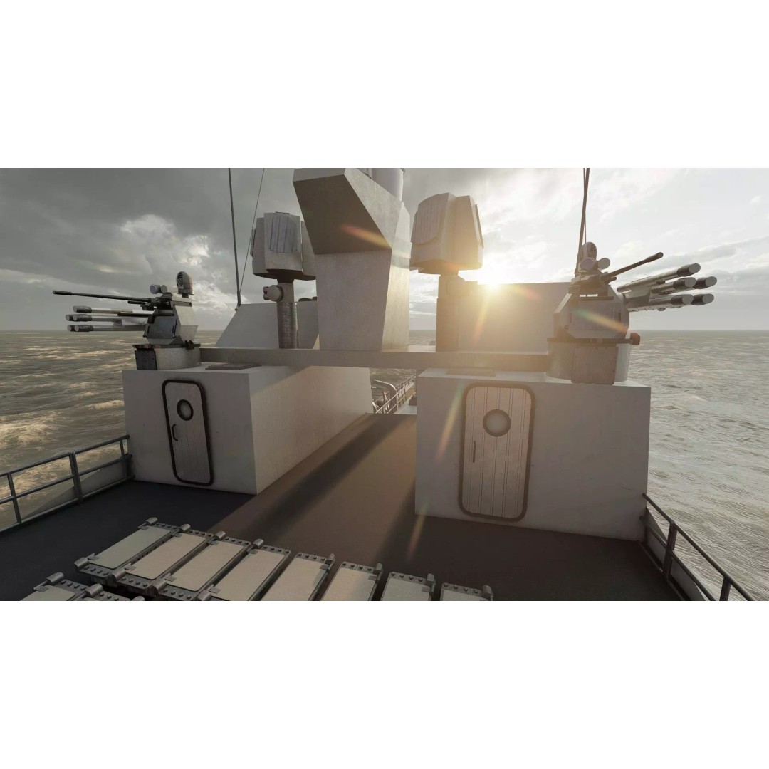 Navy Multirole Corvette 3D Model – Detailed Military Vessel, FBX, OBJ - View 27