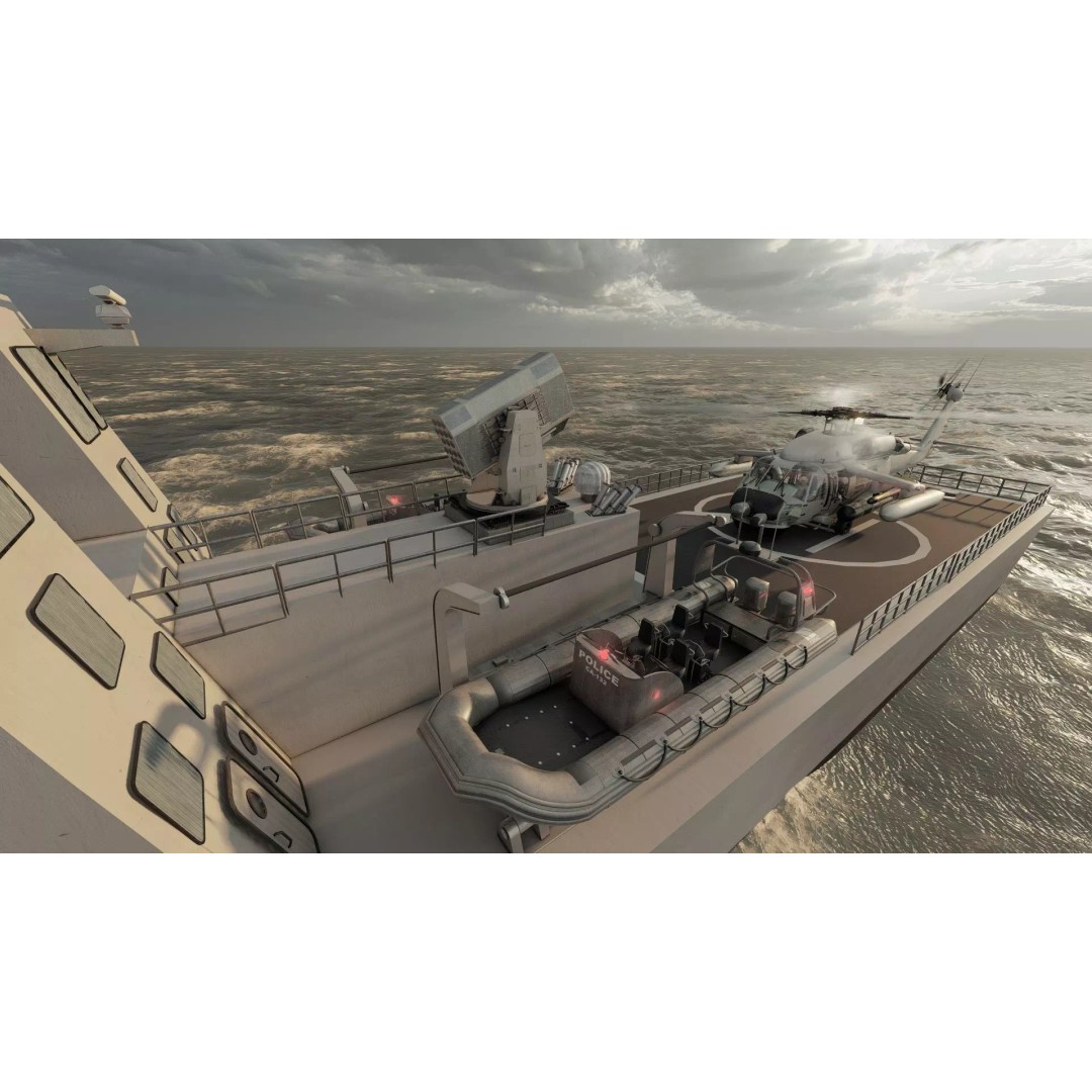 Navy Multirole Corvette 3D Model – Detailed Military Vessel, FBX, OBJ - View 28