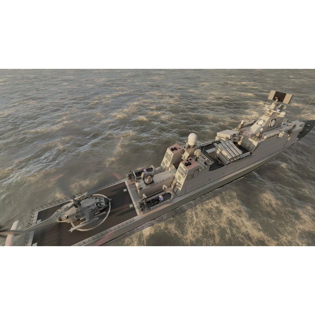 Navy Multirole Corvette 3D Model – Detailed Military Vessel, FBX, OBJ - View 34