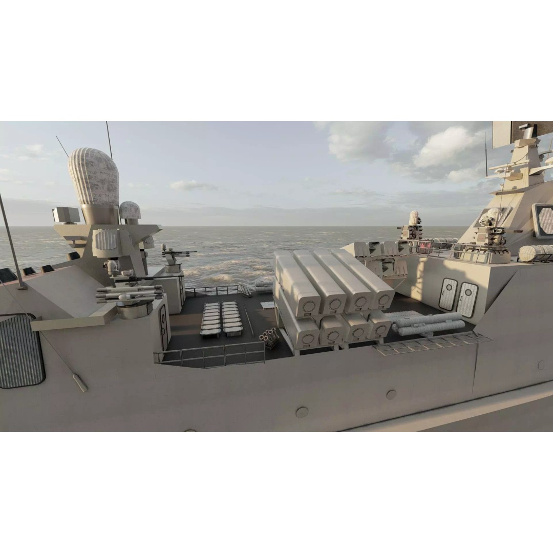Navy Multirole Corvette 3D Model – Detailed Military Vessel, FBX, OBJ - View 36