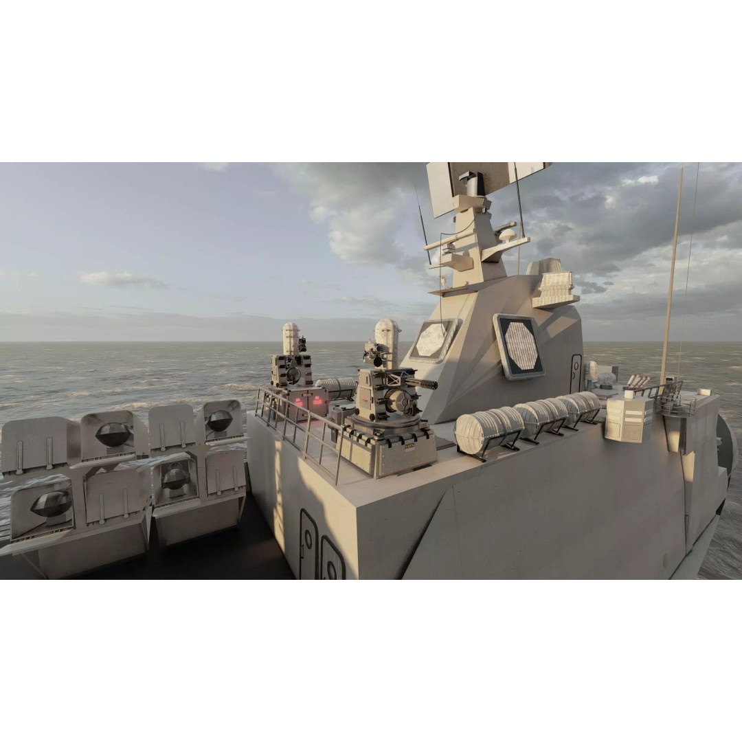 Navy Multirole Corvette 3D Model – Detailed Military Vessel, FBX, OBJ - View 37