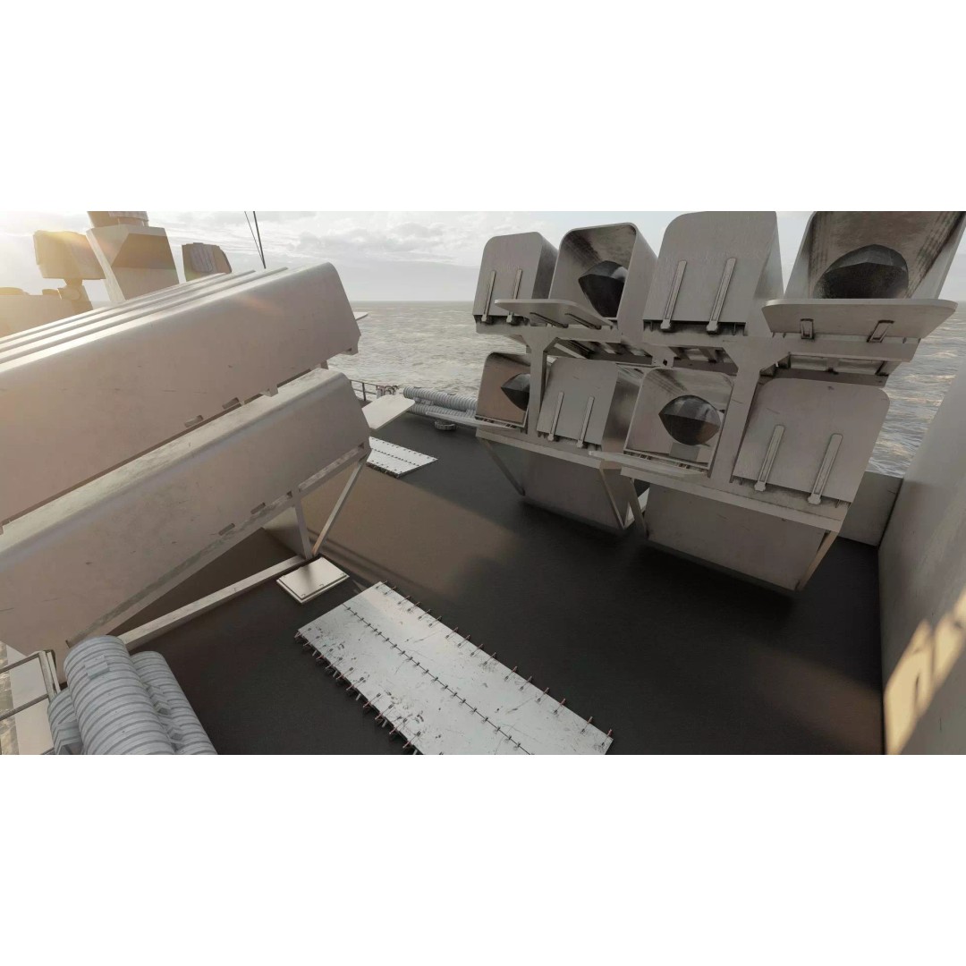Navy Multirole Corvette 3D Model – Detailed Military Vessel, FBX, OBJ - View 38