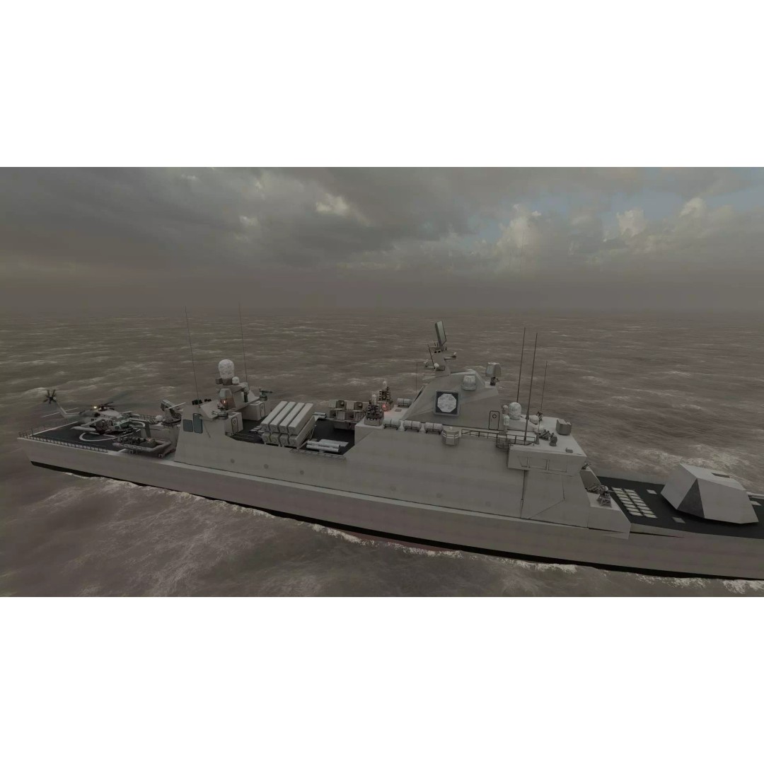 Navy Multirole Corvette 3D Model – Detailed Military Vessel, FBX, OBJ - View 39