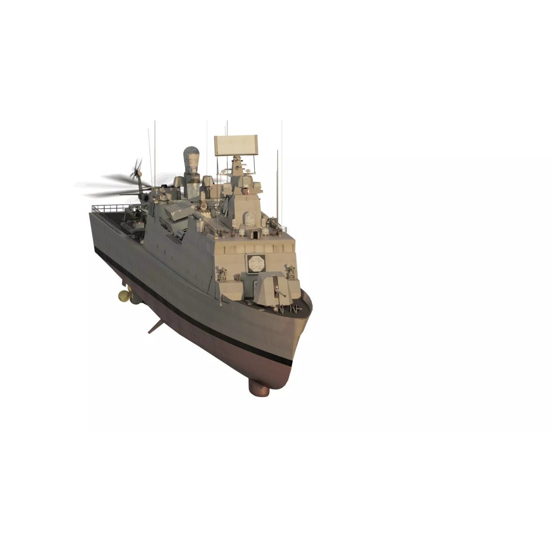 Navy Multirole Corvette 3D Model – Detailed Military Vessel, FBX, OBJ - View 4