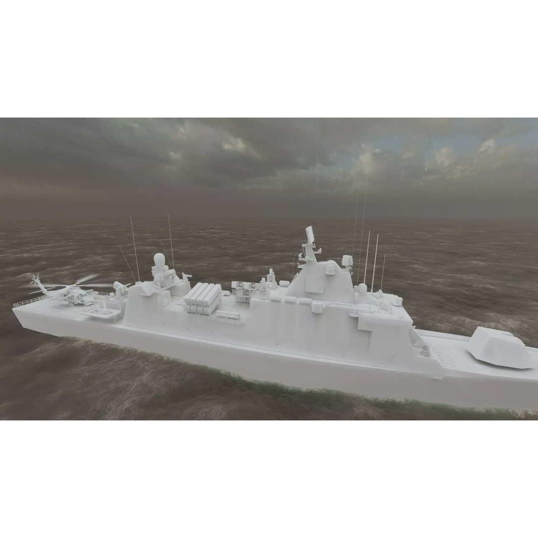 Navy Multirole Corvette 3D Model – Detailed Military Vessel, FBX, OBJ - View 40