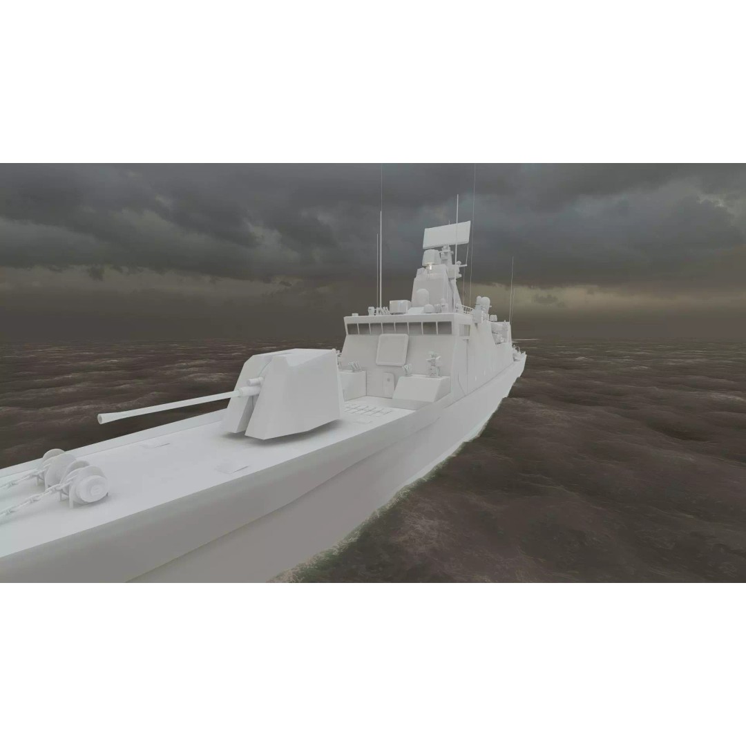 Navy Multirole Corvette 3D Model – Detailed Military Vessel, FBX, OBJ - View 42