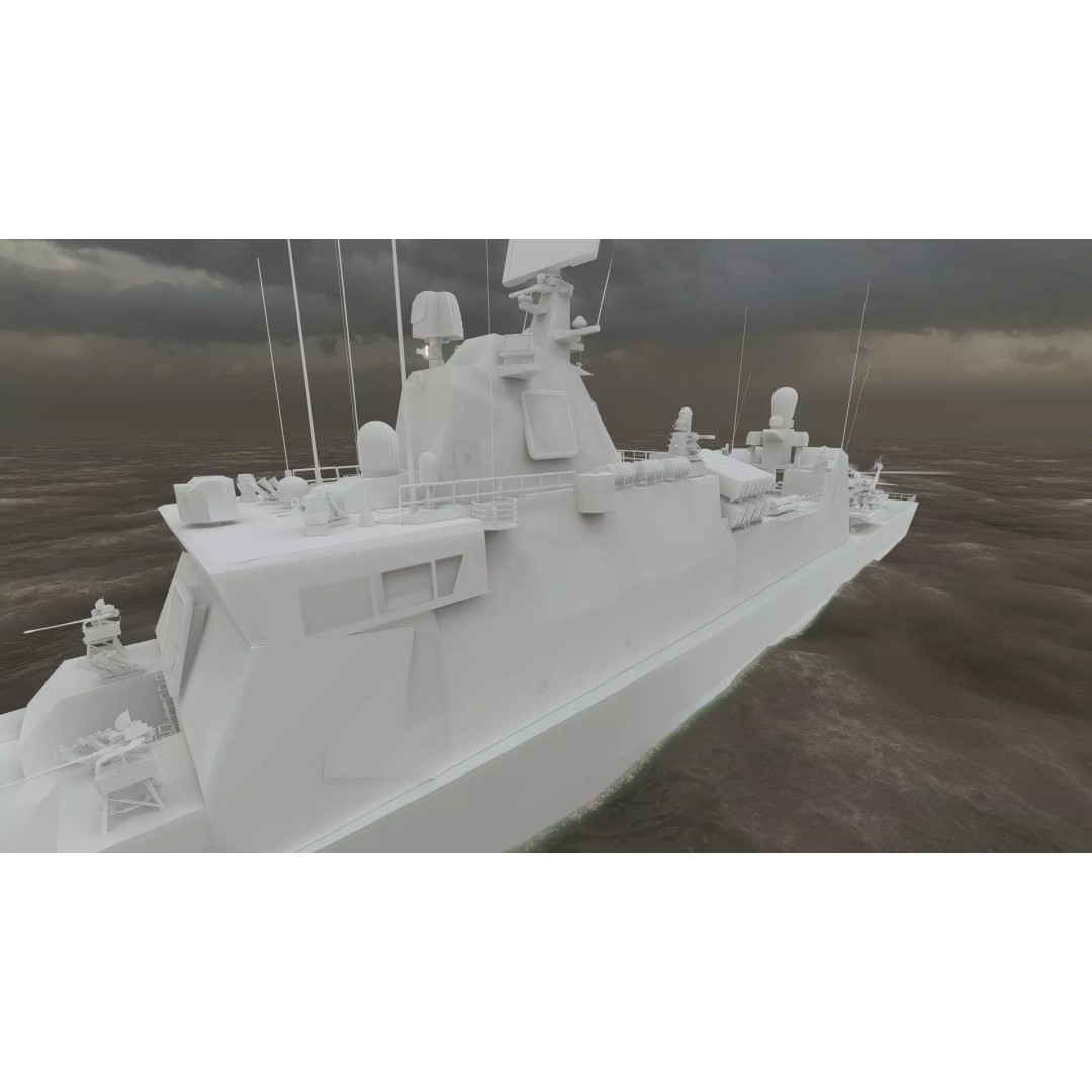 Navy Multirole Corvette 3D Model – Detailed Military Vessel, FBX, OBJ - View 43