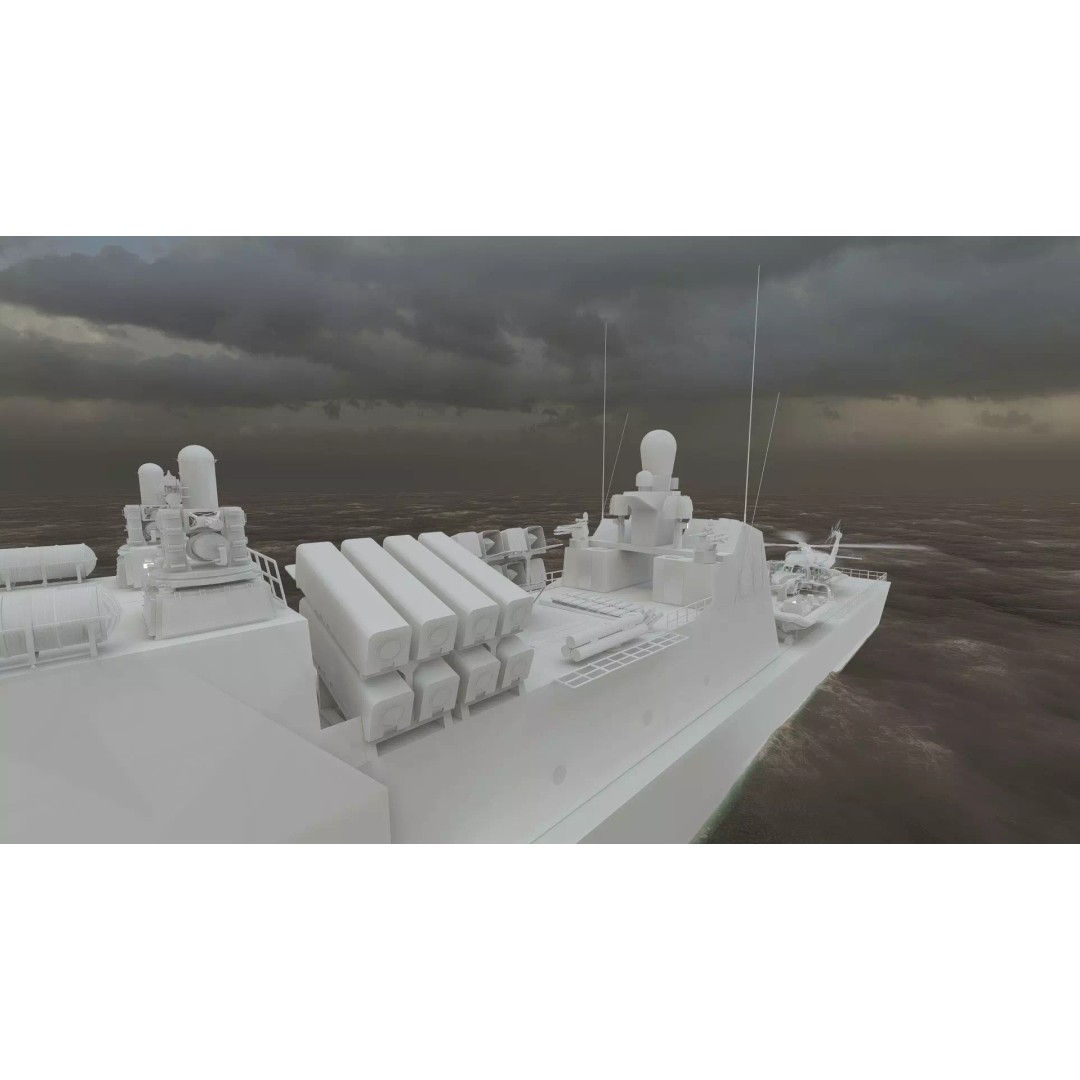 Navy Multirole Corvette 3D Model – Detailed Military Vessel, FBX, OBJ - View 44