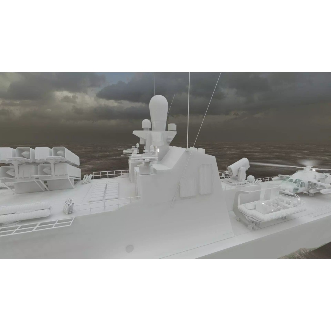 Navy Multirole Corvette 3D Model – Detailed Military Vessel, FBX, OBJ - View 45