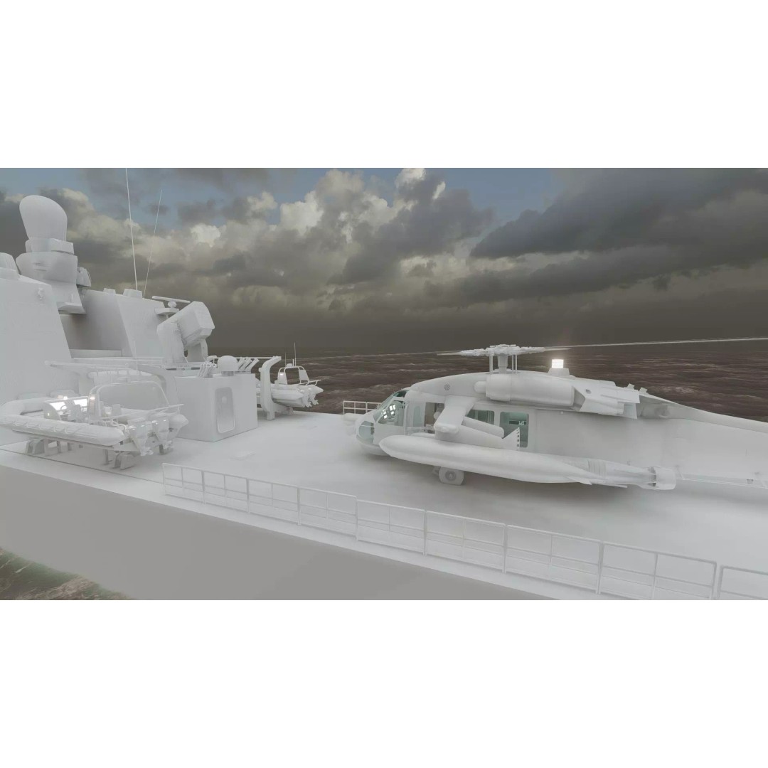 Navy Multirole Corvette 3D Model – Detailed Military Vessel, FBX, OBJ - View 47