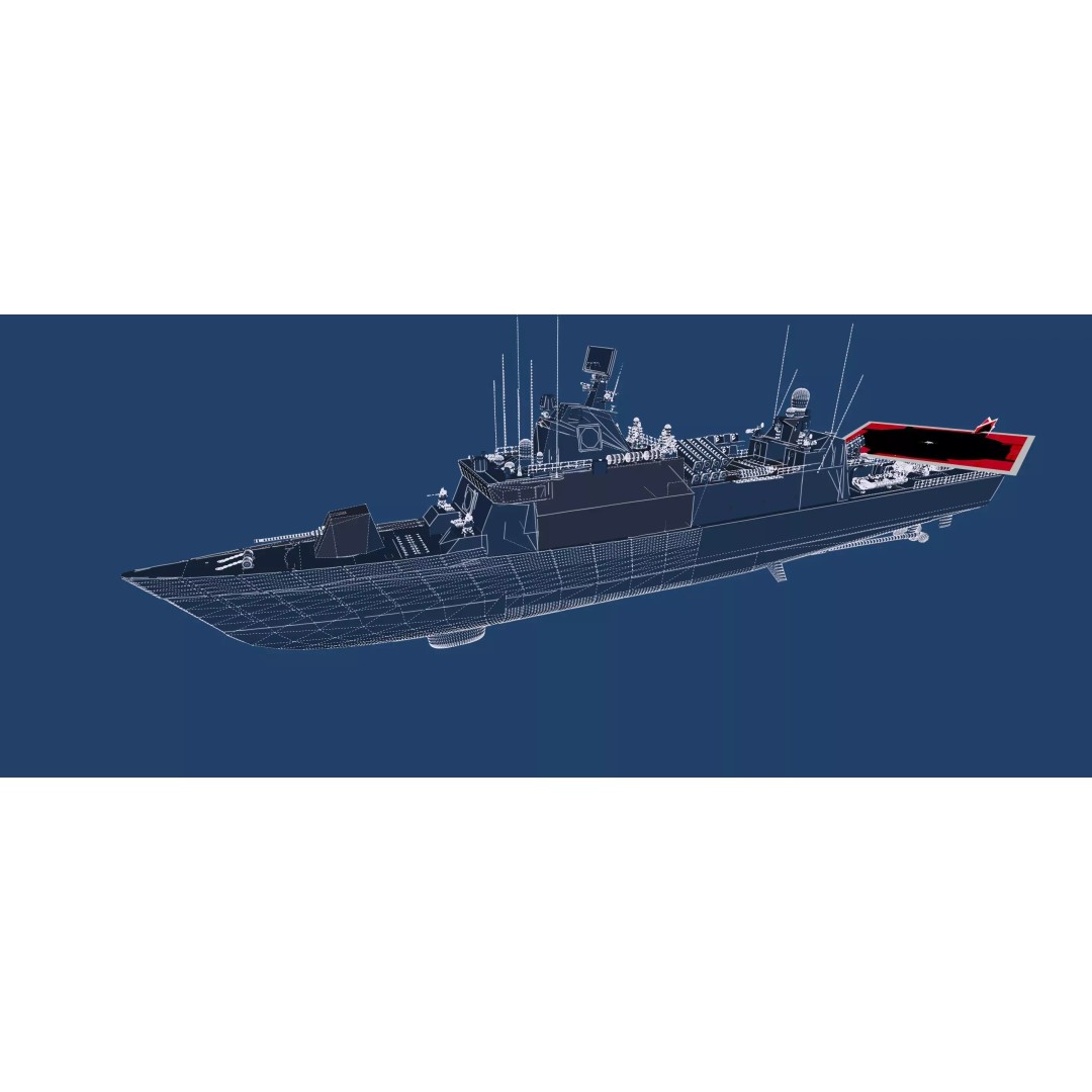 Navy Multirole Corvette 3D Model – Detailed Military Vessel, FBX, OBJ - View 48