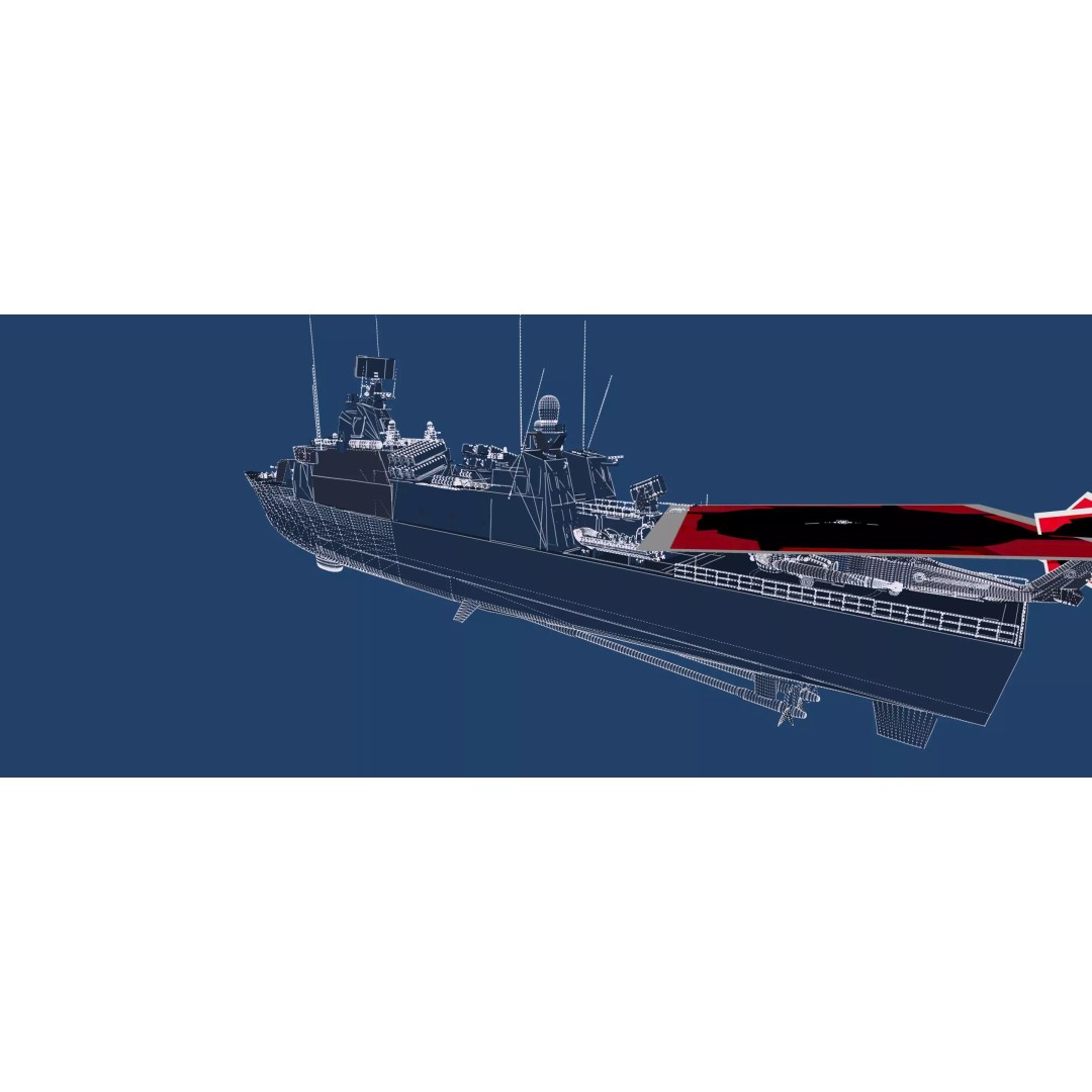 Navy Multirole Corvette 3D Model – Detailed Military Vessel, FBX, OBJ - View 49