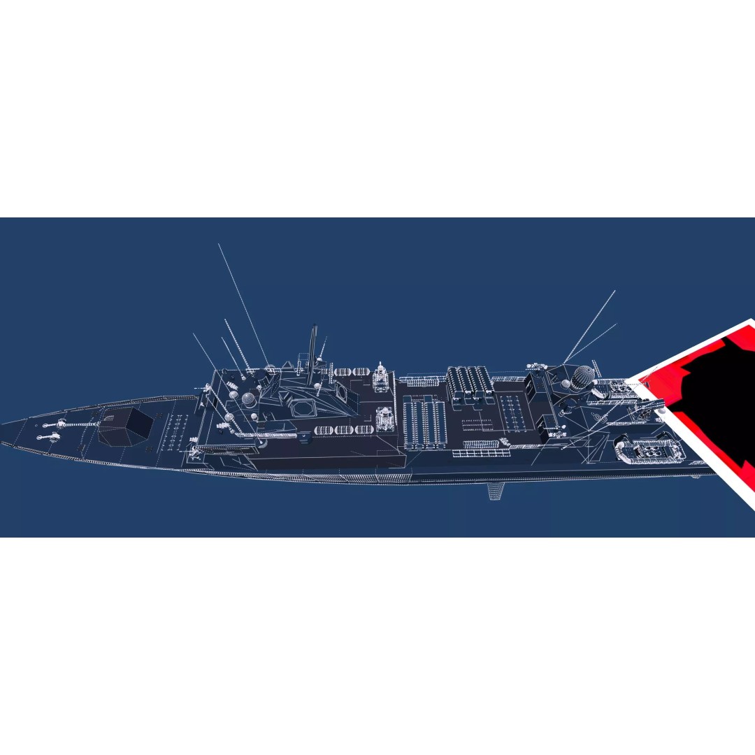 Navy Multirole Corvette 3D Model – Detailed Military Vessel, FBX, OBJ - View 50