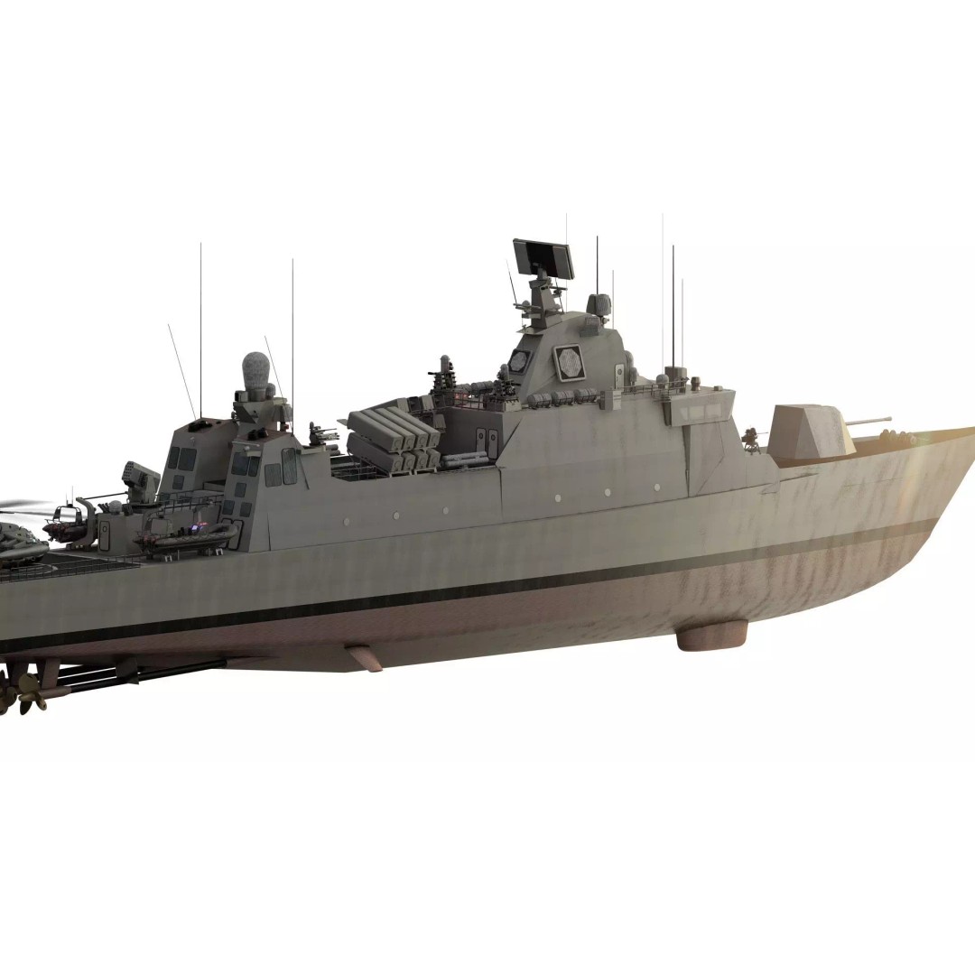 Navy Multirole Corvette 3D Model – Detailed Military Vessel, FBX, OBJ - View 6