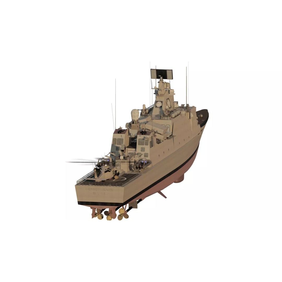 Navy Multirole Corvette 3D Model – Detailed Military Vessel, FBX, OBJ - View 8