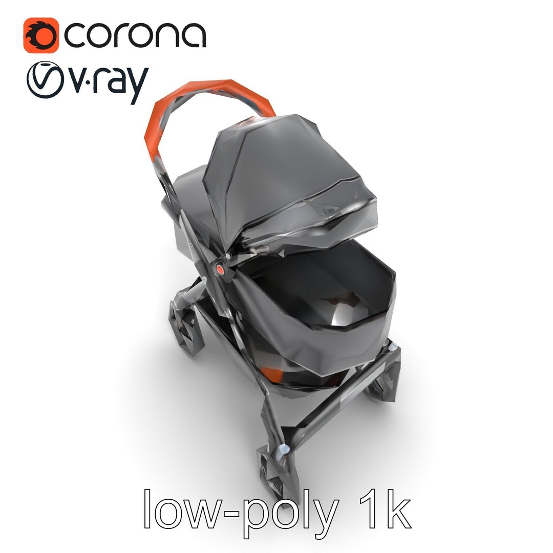 Convertible Stroller 3D Model – Low Poly PBR Asset for Games & Renders - View 21