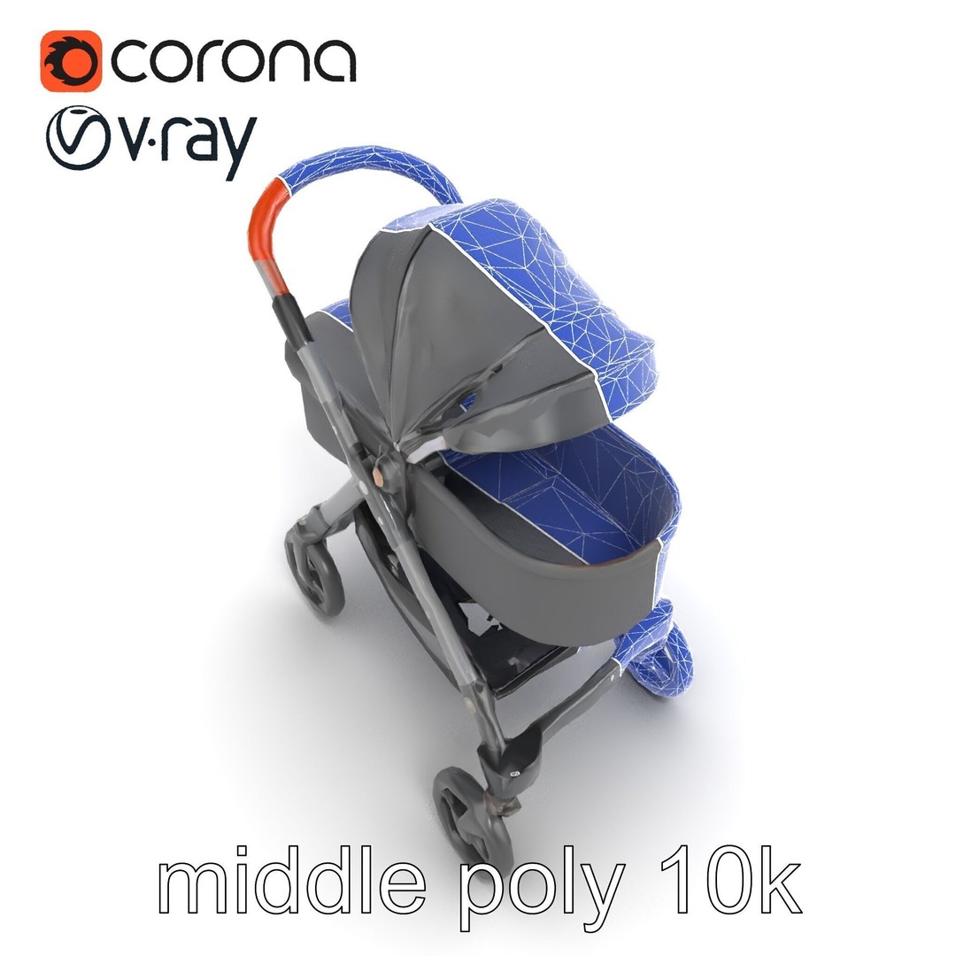 Convertible Stroller 3D Model – Low Poly PBR Asset for Games & Renders - View 23