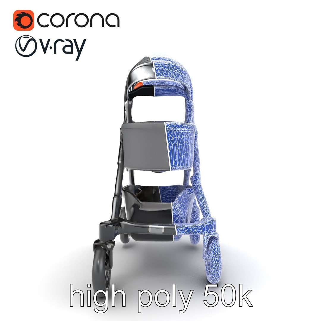 Convertible Stroller 3D Model – Low Poly PBR Asset for Games & Renders - View 27