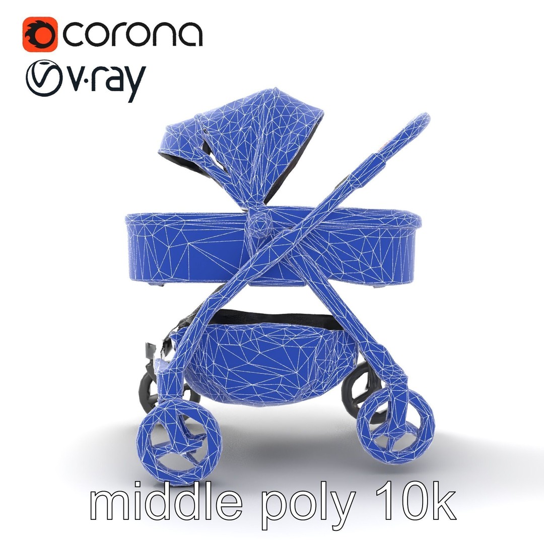 Convertible Stroller 3D Model – Low Poly PBR Asset for Games & Renders - View 29