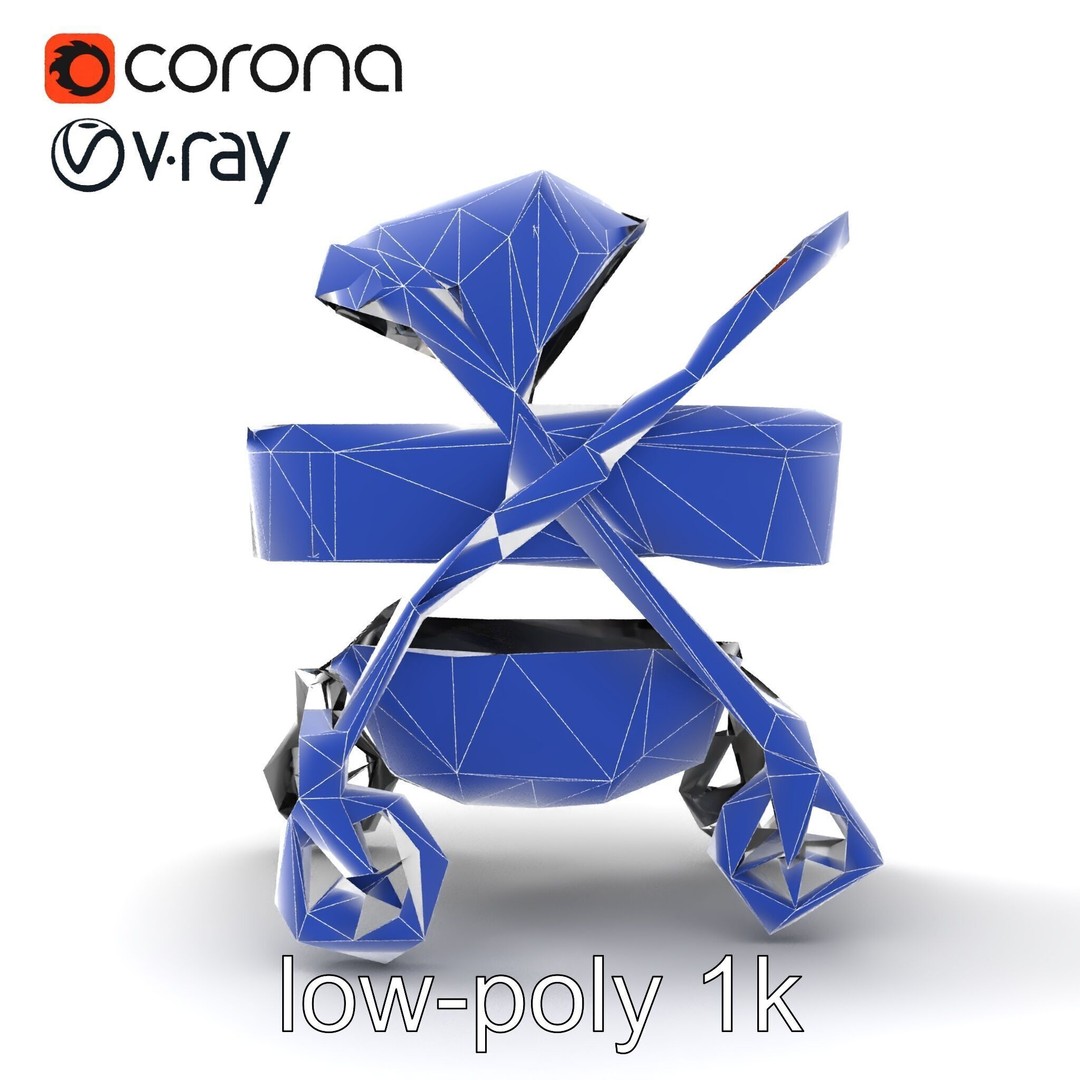 Convertible Stroller 3D Model – Low Poly PBR Asset for Games & Renders - View 31
