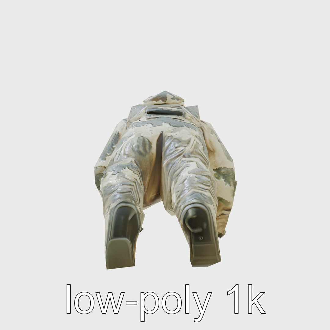 Invisibility Suit 3D Model – Low Poly Sci-Fi Character with PBR Textures - View 12