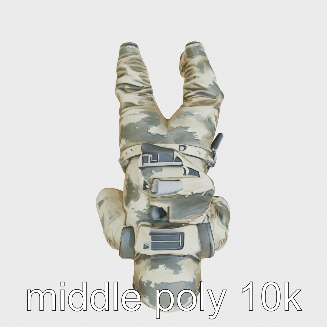 Invisibility Suit 3D Model – Low Poly Sci-Fi Character with PBR Textures - View 13
