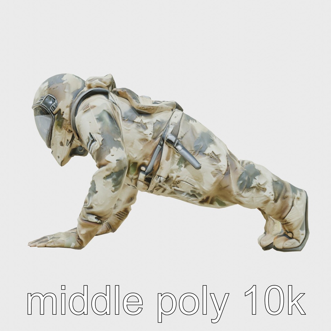 Invisibility Suit 3D Model – Low Poly Sci-Fi Character with PBR Textures - View 25