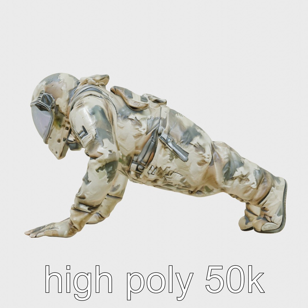 Invisibility Suit 3D Model – Low Poly Sci-Fi Character with PBR Textures - View 4