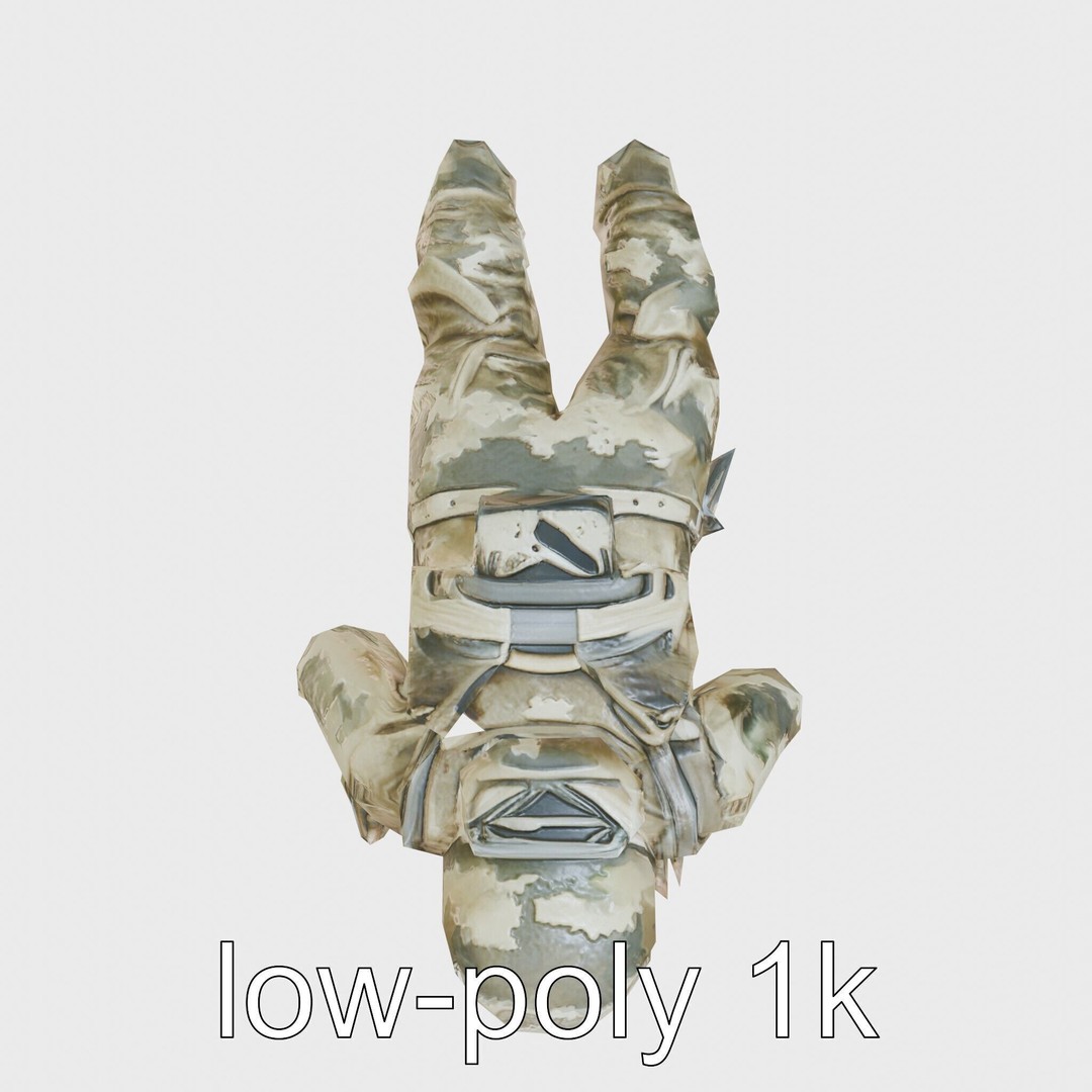 Invisibility Suit 3D Model – Low Poly Sci-Fi Character with PBR Textures - View 6