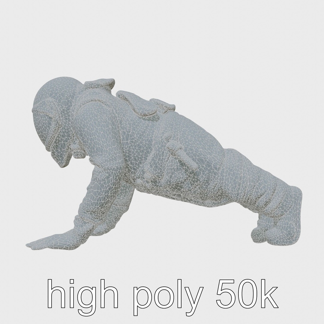 Invisibility Suit 3D Model – Low Poly Sci-Fi Character with PBR Textures - View 7