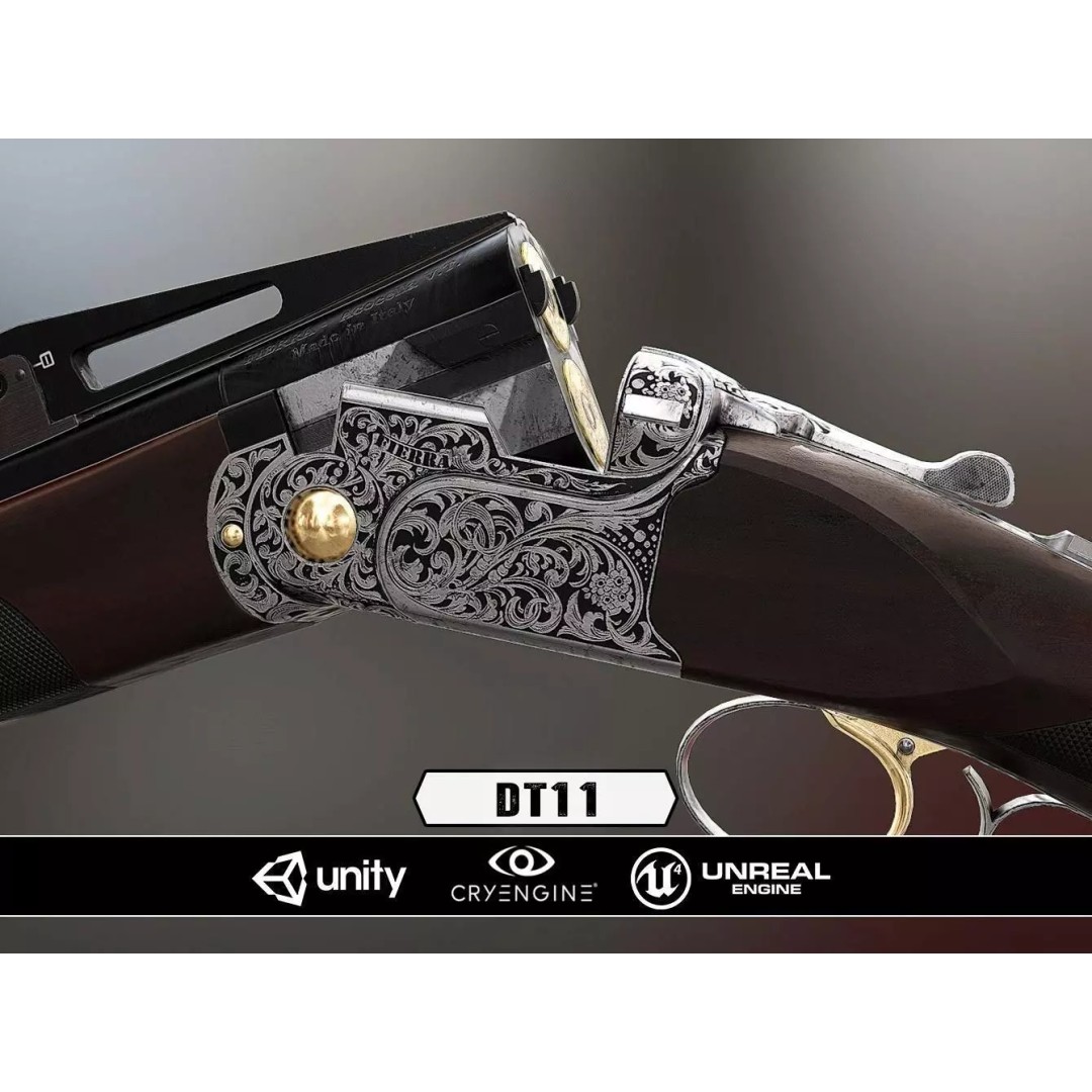 DT11 3D Model – Low Poly Game Ready Weapon with PBR Textures - View 2