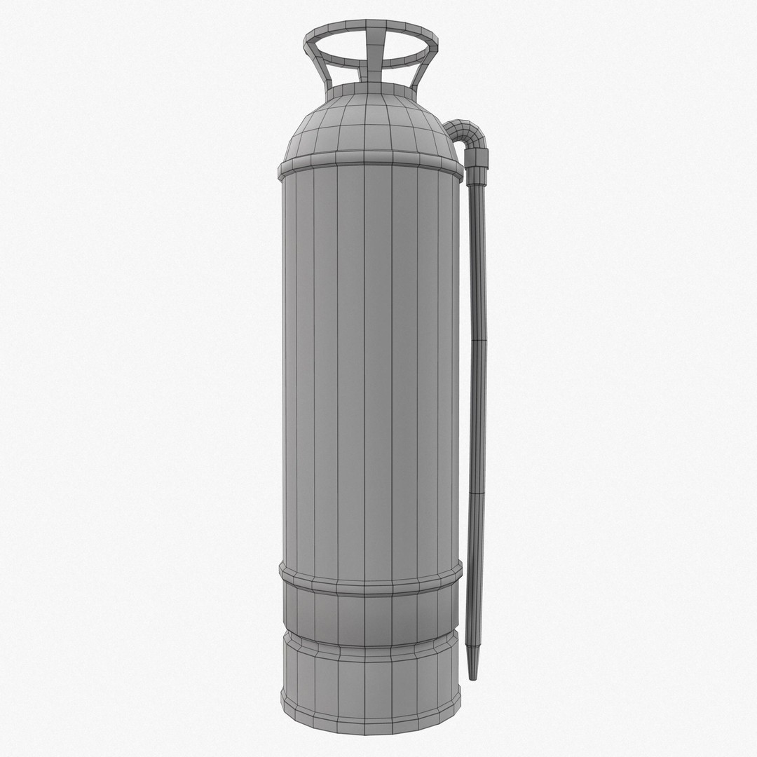 Vintage Fire Extinguisher 3D Model – Retro Game Ready PBR Asset, FBX - View 10