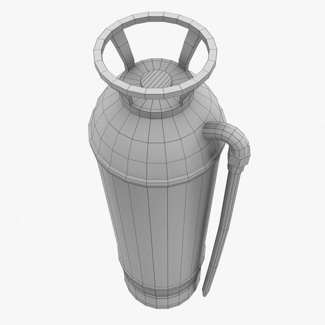 Vintage Fire Extinguisher 3D Model – Retro Game Ready PBR Asset, FBX - View 11
