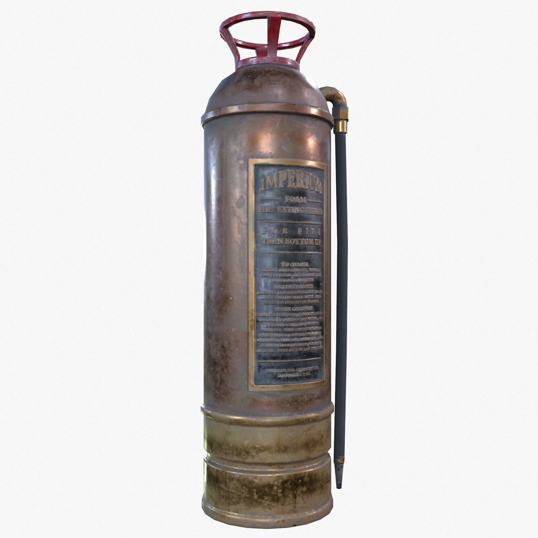 Vintage Fire Extinguisher 3D Model – Retro Game Ready PBR Asset, FBX - View 17