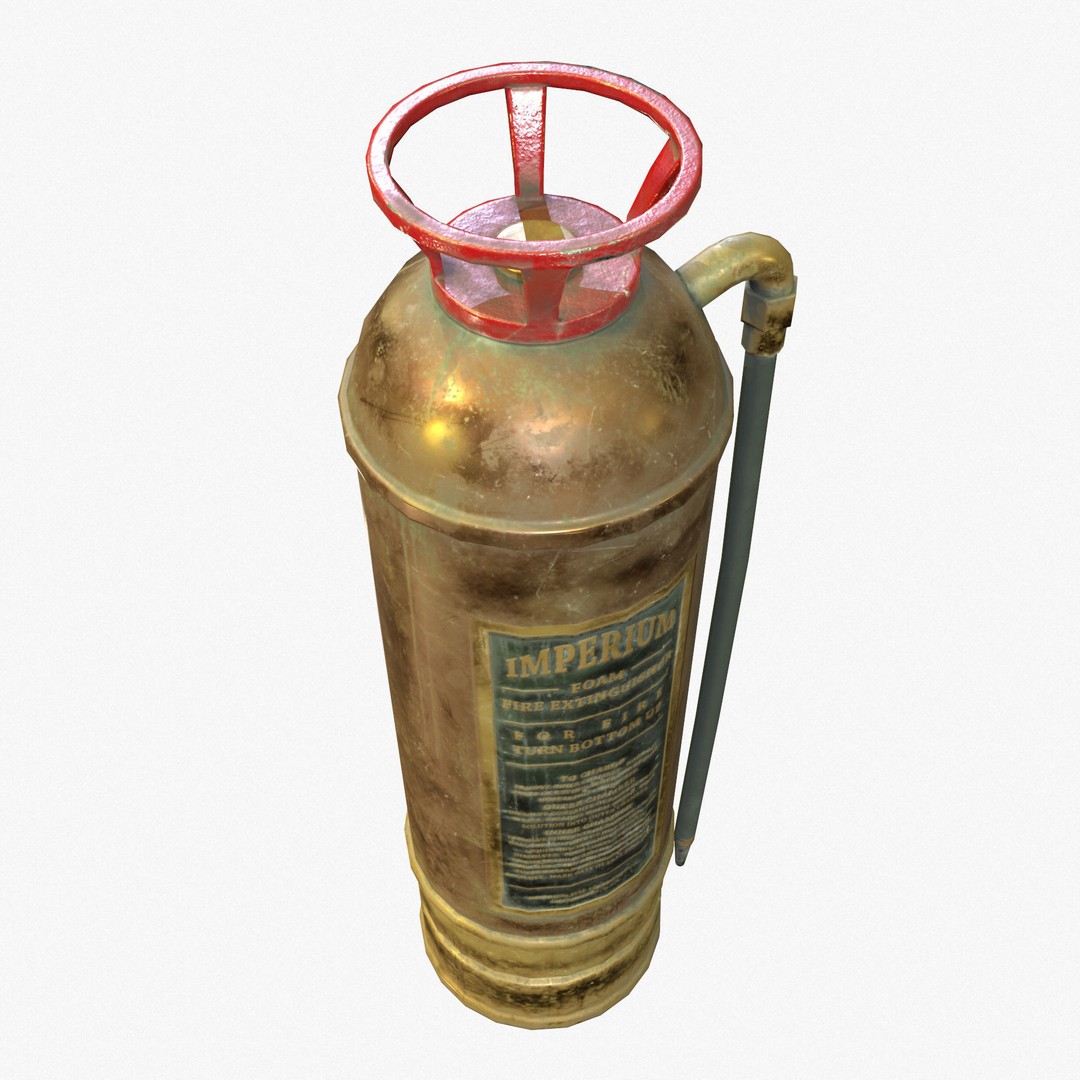 Vintage Fire Extinguisher 3D Model – Retro Game Ready PBR Asset, FBX - View 6