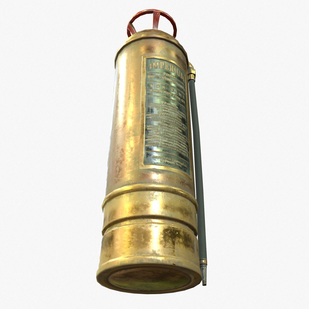 Vintage Fire Extinguisher 3D Model – Retro Game Ready PBR Asset, FBX - View 7