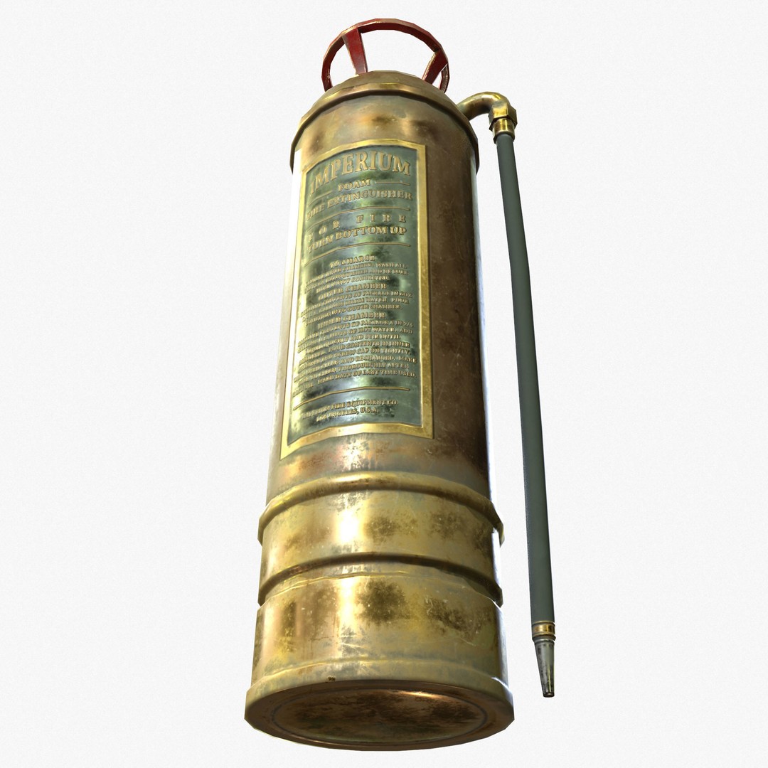 Vintage Fire Extinguisher 3D Model – Retro Game Ready PBR Asset, FBX - View 8