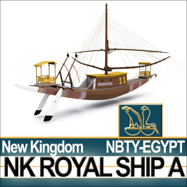 Ancient Egyptian Royal Ship 3D Model – Historic Watercraft, C4D, OBJ - View 10