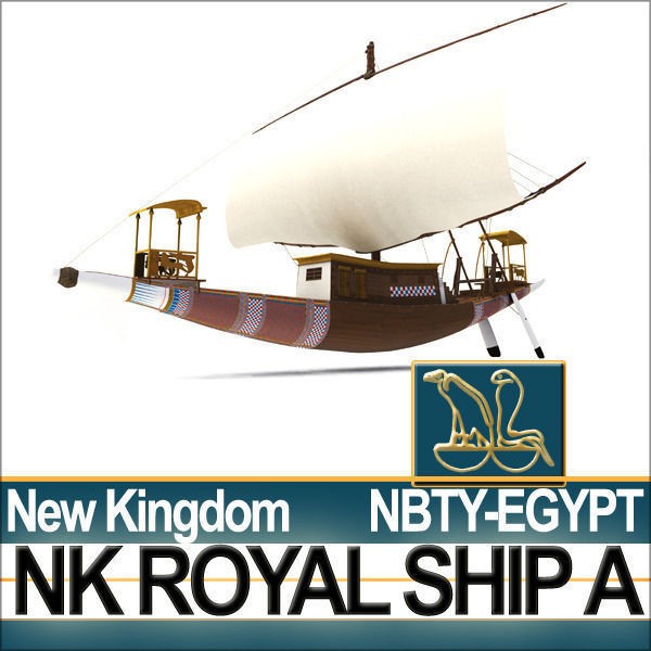 Ancient Egyptian Royal Ship 3D Model – Historic Watercraft, C4D, OBJ - View 12
