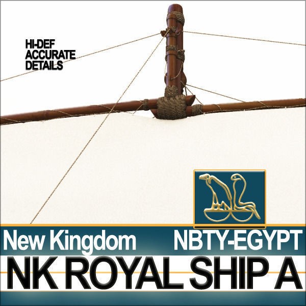 Ancient Egyptian Royal Ship 3D Model – Historic Watercraft, C4D, OBJ - View 18