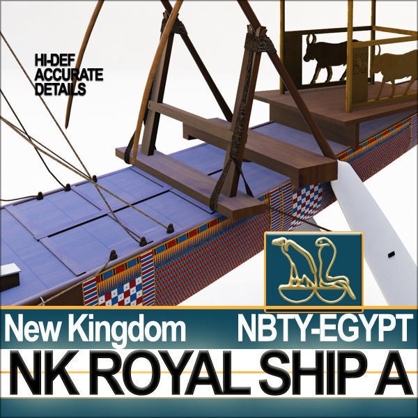 Ancient Egyptian Royal Ship 3D Model – Historic Watercraft, C4D, OBJ - View 20