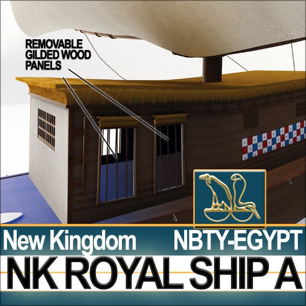 Ancient Egyptian Royal Ship 3D Model – Historic Watercraft, C4D, OBJ - View 22