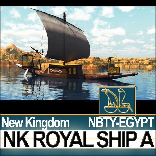 Ancient Egyptian Royal Ship 3D Model – Historic Watercraft, C4D, OBJ - View 23