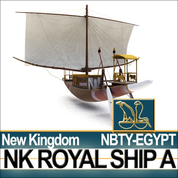 Ancient Egyptian Royal Ship 3D Model – Historic Watercraft, C4D, OBJ - View 24