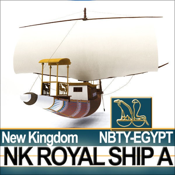 Ancient Egyptian Royal Ship 3D Model – Historic Watercraft, C4D, OBJ - View 3
