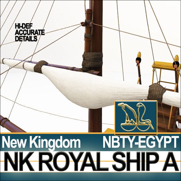 Ancient Egyptian Royal Ship 3D Model – Historic Watercraft, C4D, OBJ - View 30