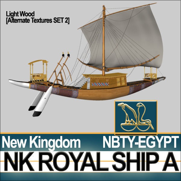 Ancient Egyptian Royal Ship 3D Model – Historic Watercraft, C4D, OBJ - View 32