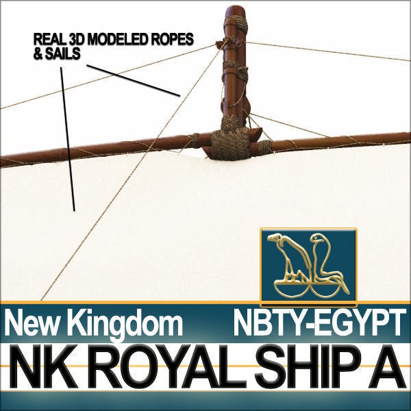 Ancient Egyptian Royal Ship 3D Model – Historic Watercraft, C4D, OBJ - View 33