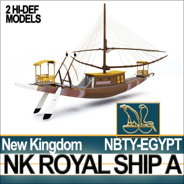 Ancient Egyptian Royal Ship 3D Model – Historic Watercraft, C4D, OBJ - View 4