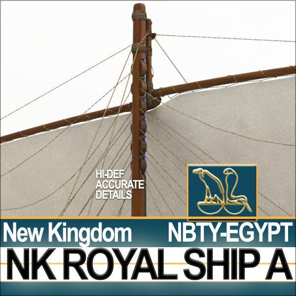 Ancient Egyptian Royal Ship 3D Model – Historic Watercraft, C4D, OBJ - View 6